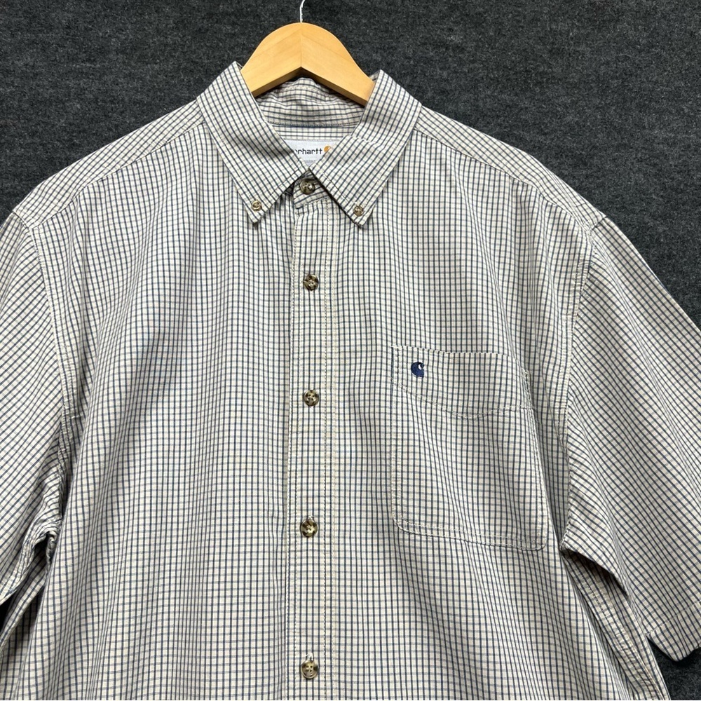 Carhartt Mens Short Sleeve Button Down Shirt Size XL - Picture 2 of 11